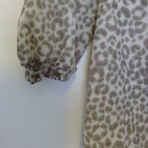 Women's LOFT beige leopard print flowy blouse size M